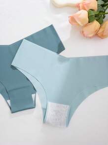 5pcs/Pack Women Seamless Briefs, Comfortable Skin-Friendly Sexy Hip-Hugger Breathable Triangle Panties - Multicolor - View 6