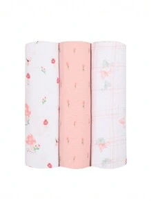 Kit de 3 mantas de bebé de franela de 80 cm x 80 cm, de algodón 100%, para niño y niña
