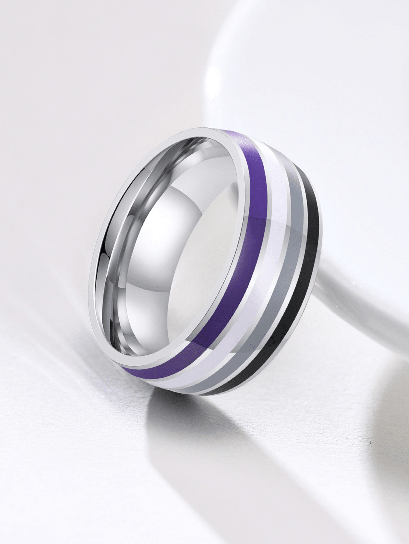 1 pezzo Anello in acciaio inossidabile, classico e , con colori arcobaleno della serie Pride in acciaio al titanio, adatto per abbinamenti quotidiani, regalo di San Valentino e utilizzo di coppia