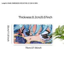 1个动漫少女鼠标垫，美观艺术大号桌面垫，尺寸35.4x15.7英寸，橡胶底座，缝边防滑键盘垫，适用于办公室、家庭电脑，可作为礼物送给男士、女士、朋友，办公桌配件，办公用品，办公桌配件，鼠标垫 - 彩色 - 查看 9