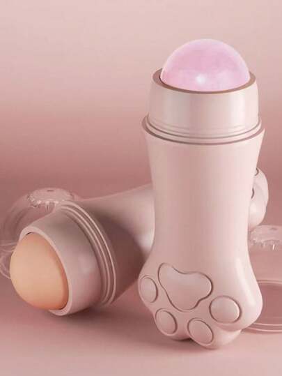 2/1 pieza Rodillo absorbente de aceite con forma de garra de gato, bola absorbente de aceite facial, barra absorbente de aceite de dibujos animados, diseño adorable, piedra de limpieza volcánica para el control del aceite, rotación de 360 grados, desmontable y lavable para uso repetido, absorbe el aceite sin arruinar el maquillaje, manteniéndote fresco todo el día, adecuado para el hogar, los desplazamientos y los viajes. Para el primer uso, se sugiere limpiar la bola con un pañuelo primero, herramienta de belleza y maquillaje