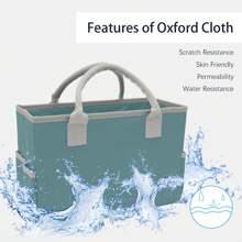 1pc Multi-Functional Storage Bag, Portable Tote Bag With Handles & Pockets, Wear-Resistant Oxford Storage Bag,Suitable For Artists,,Children, Teachers,Office Supplies Organizer Art Supplies - 淺綠色 - 查看 4