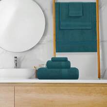 Ultra Soft 8-Piece Towel Set -% Ring Spun Cotton, 2 Oversized Bath Towels 27x54, 2 Hand Towels 16x28, 4 Wash Cloths 13x13 - Daily Use, Hotel & Spa - Olive Green, Luxury Towel Set - 藍綠色 - 查看 3