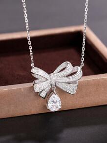 1 PC Romantic 925 Sterling Silver Cubic Zirconia Pendant Necklace Party Jewelry For Women Fine Jewelry - 1# - View 2