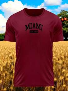 Miami Florida T-Shirt 100% Polyester Bombay - Mocha Brown - View 1