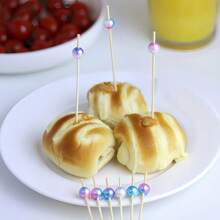 200/100/50/20/10pcs/Set Blue & Red Ombre 4.7 Inch Food Picks, Fruit Skewers, Sandwich Picks, Sticks For Party, Birthday, Wedding Decoration, Appetizer, Cupcake, Burger, BBQ Snacks - Blue and Red Gradient - View 7