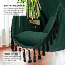 Y- Stop Hammock Chair Hanging Rope Swing Chair, Max 500 Lbs, 2 Seat Cushions Included, Removable Steel Spreader Bar With Anti-Slip Rings, Hardware Kit-For Indoor Or Outdoor(Dark Grey) - Green - View 2