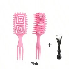 Lược định hình tóc xoăn, Lược chải tóc xoăn, Lược tạo kiểu tóc xoăn, Lược chải tóc có lỗ thông hơi, Dùng để chải và định hình tóc xoăn cho nam và nữ để giảm kéo - Nhiều màu - Xem 11