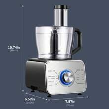 Food Processor Multifunctional, 3-Speed Food Processor And Blender Combo With 3.5 L Bowl, 1.5 L Blender Jug, Simple Operation For Blending, Dicing, Slicing, Shredding, Mincing, And Pureeing - UK Plug(220-240V) - View 2