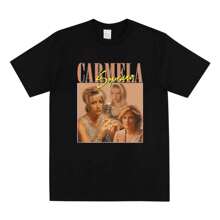 CARMELA SOPRANO Homage T-Shirt Carmela Soprano Shirts Mafia Inspired Printed Tees Italian American Fashion T Shirt - Black - View 1