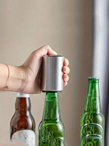2 件不锈钢磁性开瓶器 - 轻松按压即可开啤酒、葡萄酒和苏打水 - 家庭酒吧必备厨房工具，父亲礼物