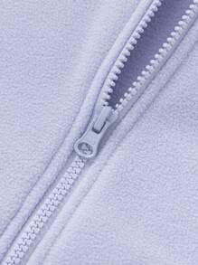 Balabala Unisex Young Girl Anti-Static Fleece Jacket, Parent-Child Outerwear For Spring & Autumn - Pink Purple - View 6