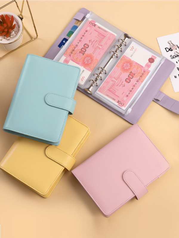 Plicuri pentru buget, organizator de bani pentru numerar, plicuri pentru bani, dosar din piele A6 cu fermoar, plicuri pentru bani