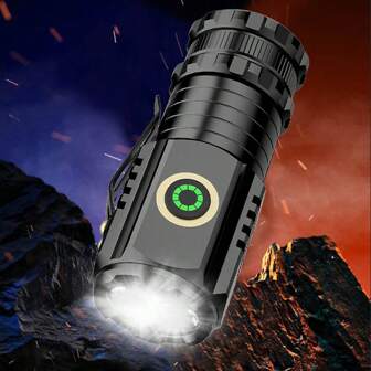 1 st ny 3-ögon Monster superlångvarig magnetisk mini kompakt ficklampa med klämma