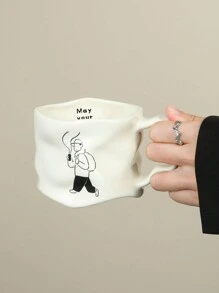 1pc Personalized Creative Coffee Mug, High-Quality, Suitable For Home, Office, Cafe Use Back To School