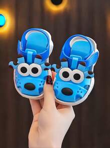Children's Cartoon Car Pattern Soft Bottom Indoor/Outdoor Sandals, Summer, Boys - Blue - View 2