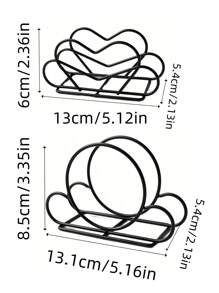 8/4/1pc Iron Paper Towel Holder Rack, Vertical Tissue Box Stand, Minimalist Hollow Heart/Round Design, Suitable For Home, Restaurant, Cafe, Autumn/Christmas Decor - Multicolor - View 2