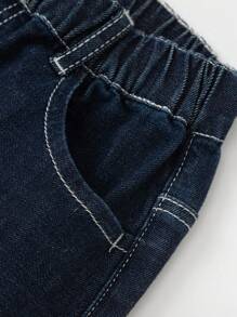 Balabala Boys' Stretchy Denim Pants, Stylish And Comfortable Springwear - Denim Dark Blue - View 5