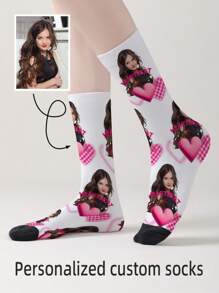 1 Paar individuelle Gesichts-Socken, individuelle Foto-Socken, individuell bedruckte Socken, personalisierte witzige Gesichts-Socken, individuelle Bild-Socken, beliebiges Gesicht auf den Socken, Jahrestags-Geschenk, Valentinstags-Geschenk, Geburtstags-Geschenk, Hochzeits-Geschenk