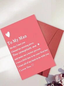 2pcs/Set "To My Man" Greeting Card, Suitable For Gift Cards For Husbands And Boyfriends, Heartfelt Birthday Greeting Cards, Valentine's Day, Love Anniversary Commemorative Cards,Mother's Day,Mom's Gift,Back To School,School Supplies - Multicolor - View 3