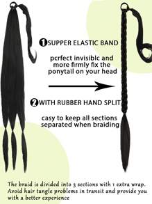 1 件长辫子马尾接发带头带直发接发马尾自然柔软合成假发女士日常佩戴 22 英寸 30 英寸 40 英寸日常颜色