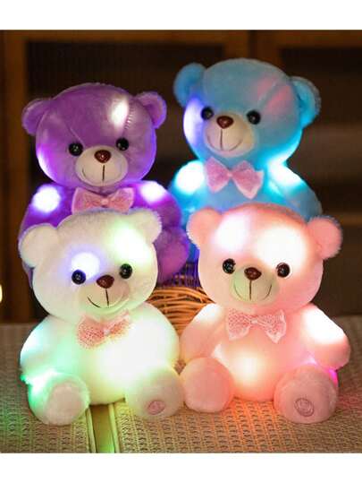 可爱发光泰迪熊毛绒玩具，色彩缤纷，闪闪发光，LED泰迪熊，情人节礼物，发光玩伴，完美的生日、节日装饰礼物，适合儿童、男孩、女孩