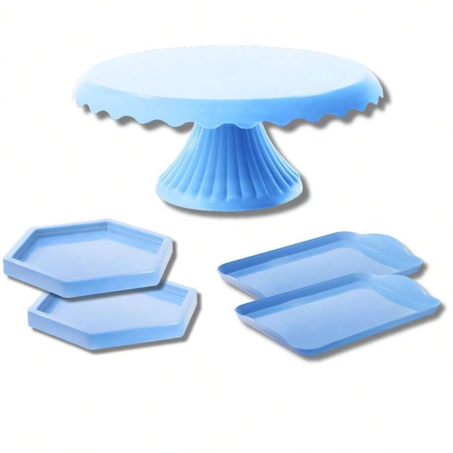 Party Kit 1 Cake Stand 19, 2 Mini Hexagonal, 2 Trays 20x13 - 淺藍色 - 查看 1