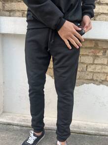 Sweatpants - Jogger, Cotton (50%) And Polyester (50%) With 250 Grams. - 黑色 - View 2