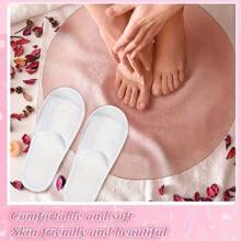Convenient 30 - Pair Set Of Open - Toe Disposable Slippers For Quick Guest Needs In Spa, Hotel, Home - White - View 2