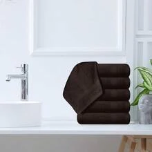 Ultra Soft 8-Piece Towel Set -% Ring Spun Cotton, 2 Oversized Bath Towels 27x54, 2 Hand Towels 16x28, 4 Wash Cloths 13x13 - Daily Use, Hotel & Spa - Olive Green, Luxury Towel Set - 巧克力棕 - 查看 4