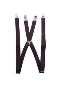 Bretele pentru bărbați, cu elasticitate înaltă, reglabilă, 4 cleme puternice, de 25 mm lățime, bretele pentru pantaloni, rezistente, în formă de X, bretele pentru pantaloni, unisex, pentru bărbați, bretele reglabile cu 4 cleme metalice puternice, bretele elastice pentru spate, pentru bărbați și femei. Ocazii formale și de afaceri, cadou ideal