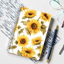 A5 圆形螺旋笔记本 - 横格笔记本日记本 - 横线日记本 - 5.83 英寸 X 8.27 英寸学院横格螺旋笔记本日记本 - 紫色和金色油漆配金色线条 - purple_and_gold_paint_with_gold_line - 查看 9