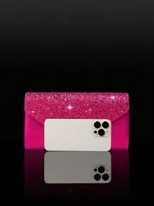 女士水钻晚宴手包，4 件套水钻耳夹新娘婚礼颈链手链吊坠，闪亮钱包，非常适合派对、婚礼、舞会、晚宴/宴会、婚纱、正式服装、舞会礼服、生日礼服