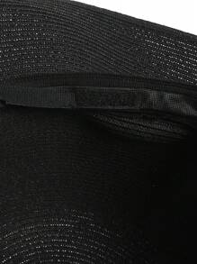 LEAJOURNO. 1pc Elegant Rolled Brim Wide Brim Polka Dot Sun Hat, Women Summer Sunscreen Sun Protection Hat - Black - View 8