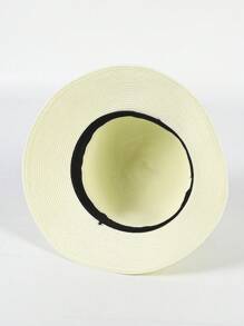 LEAJOURNO. 1pc Elegant Rolled Brim Wide Brim Polka Dot Sun Hat, Women Summer Sunscreen Sun Protection Hat - Black - View 9