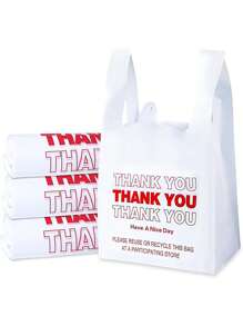 50 Count Plastic Bags, Thank You Bags, Plastic Bags With Handles For Shopping, Grocery, Plastic Bags For Small Business (12.59"X 22"), T Shirt Bags, White Plastic Bag, Gift Bags, Jewelry Packaging Bag, Thank You Bags,Birthday,Bride,Wedding - Multicolor - View 8