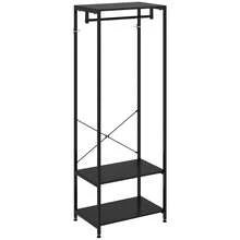 HOMCOM Coat Rack, 2-In-1 Clothes Stand With Shoe Storage, 168cm Free Standing Hall Tree With Hanging Rail And 2 Storage Shelves For Hallway, Entryway, Bedroom, Black - Black - View 2