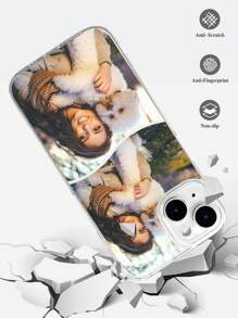 1 pieza Funda de teléfono personalizada para iPhone 11 12 13 14 15 16 Pro Max con collage de fotos DIY personalizadas, transparente, a prueba de choques y de cobertura completa.