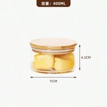 1pc Premium Salad Bowl With 1-4 Layer Stackable Design For Good Storage. Made Of High Borosilicate Glass With Bamboo Wood Lid For Airtight Seal. Fashion Salad Bowl For Salad, Fruit, Dried Fruit, Candy, Snacks Storage & Decoration. Suitable For Home, Kitchen, Office, Students, Picnic, Camping, And Party Use.