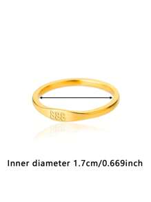 1 件金色天使数字戒指精致数字 111 222 333 444 555 666 777 888 999 指环 18K 镀金不锈钢戒指幸运数字珠宝时尚配饰 - 金黃色 - 查看 18
