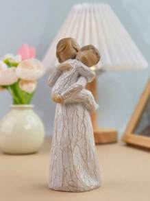 jinhuoba Mother And Son, Sculpted Hand-Painted Figure.   A Gift To Celebrate The Loving Relationships That Develop Between Parent And Son, Grandparent And Boy - trắng - Xem 2