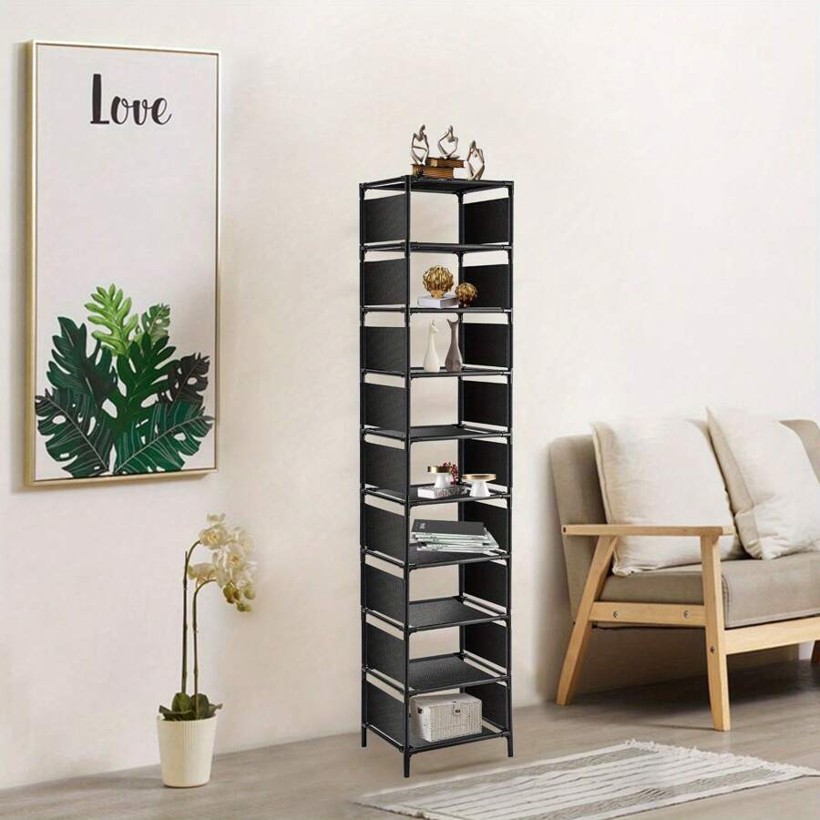 10 Tier Shoe Rack Metal Narrow Shoe Rack For 10 Pairs Tall Shoe Rack Space Saving Shoe Organizer For Living Room Entryway Hallway And Cloakroom - Variant1 - View 1