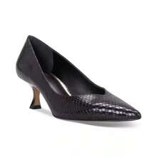 Vince Camuto Zapatos de tacón de aguja con puntera abierta para mujer - Cuero de serpiente negro - Ver 1
