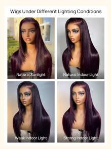 Hair Black Cherry Loose Wave Human Hair With Face Framing Bangs 7x5 Bye-Bye Knots™ & 13x4 Pre-Everything™ Pre Cut Lace Front Glueless Wig With Invisi Drawstring Wig Lace Fit Better Bleached Invisible Knots Put On And Go Glueless Wig Human Hair Pre Plucked Wigs 180% Density - Trendy Color - View 9