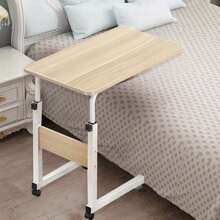 Portable Over Bed Chair Table Hospital Overbed Height Adjustable Laptop Tray UK - Log color - View 3