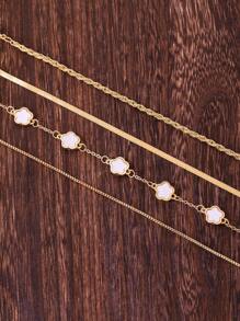 4 pièces/set Ensemble de bracelets minimalistes multicouches empilés