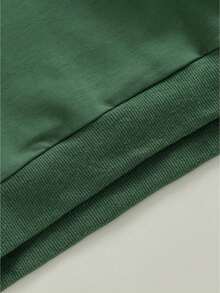 Sudaderas para niños y niñas pequeños, color liso, cuello redondo, manga larga, sudaderas con capucha, jerséis casuales de otoño e invierno. - Verde - Ver 7
