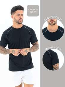 Kit 2 Camiseta Masculina Manga Curta Dry Fit Academia Fitness Blusa Lisa