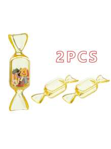 10 piezas Cajas de regalo para fiestas con forma de caramelo, organizador de anillos con tapa, contenedor de plástico para caramelos lindo, estuche de exhibición para joyería DIY, accesorios para Navidad, boda, fiesta y viaje