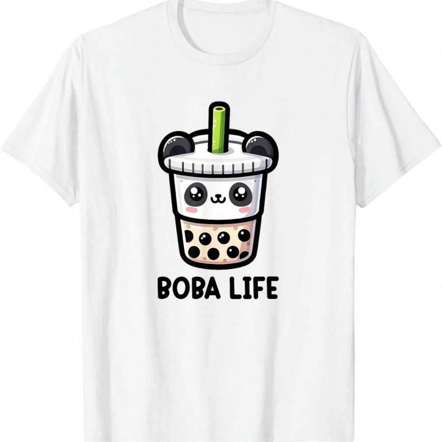 Boba Life Kawaii Panda Boba Tea Lover T-Shirt - White - View 1